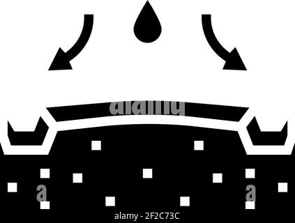 illustration d'un vecteur d'icône de glyphe du système de drainage routier Illustration de Vecteur