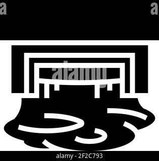 illustration vectorielle d'icône de glyphe de système de drainage industriel Illustration de Vecteur