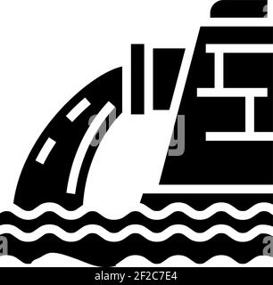 l'eau tombant du glyphe du tuyau de drainage illustration du vecteur Illustration de Vecteur