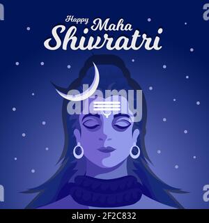 Happy Maha Shivratri poster, Lord Shiva art, Bhagwan Mahadev illustration vecteur Illustration de Vecteur