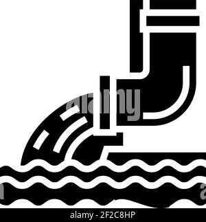 illustration du vecteur d'icône du glyphe de la conduite de drainage Illustration de Vecteur