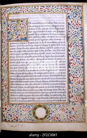 Le pape Gregory I - feuille de Moralia dans le travail Banque D'Images