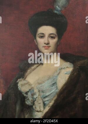 Portrait de Madame Gettling (Carolus-Duran). Banque D'Images