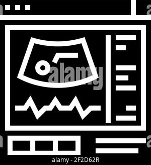 illustration vectorielle de l'icône du glyphe de radiologie échographique plate Illustration de Vecteur