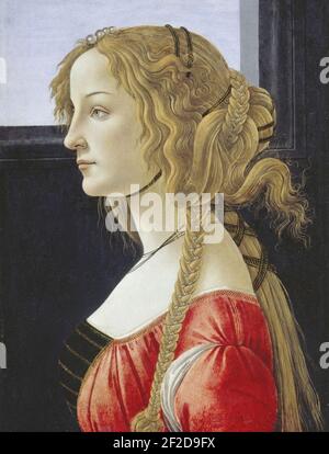 Portrait d'une jeune femme, probablement Simonetta Vespucci. Banque D'Images