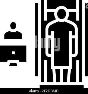 illustration vectorielle de l'icône de glyphe de radiologie de l'armoire d'hôpital Illustration de Vecteur