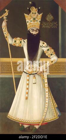 Portrait de Fath Ali Shah debout. Banque D'Images