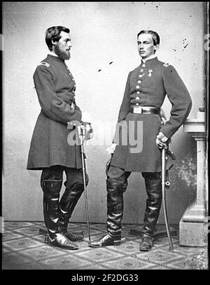 Portrait de Louis Philippe d'Orléans, comte de Paris, Aide de camp, et Robert d'Orléans, Duc de Chartres, Aide de camp, des officiers de l'Armée Fédérale Banque D'Images