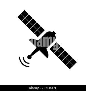 icône satellite sur fond blanc. signe satellite. style plat. symbole satellite. satellite artificiel en orbite autour de la terre. Banque D'Images