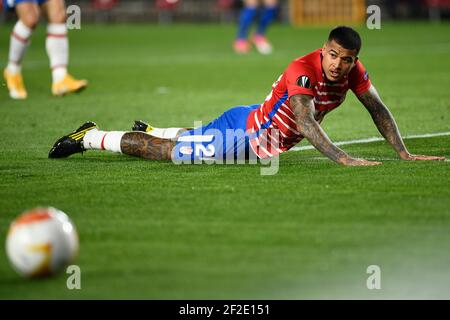 Grenade, Espagne. 11 mars 2021. Robert Kenedy, joueur des FC de Grenade, vu lors de l'UEFA Europa League Round of 16 First Leg un match entre Granada CF et Molde FK à l'Estadio Nuevo Los Carmenes.(final Score; Granada CF 2:0 Molde FK) Credit: SOPA Images Limited/Alay Live News Banque D'Images