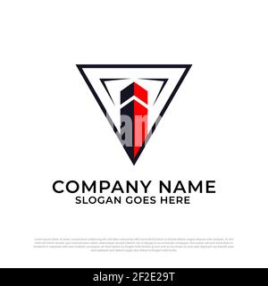 Lettre initiale I design de logo d'appartement de ville, meilleur pour le bâtiment et modèle de logo d'architecture Illustration de Vecteur