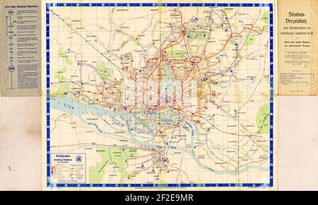 Verkehrsplan der Hamburger Hochbahn-Aktiengesellschaft (1939). Banque D'Images