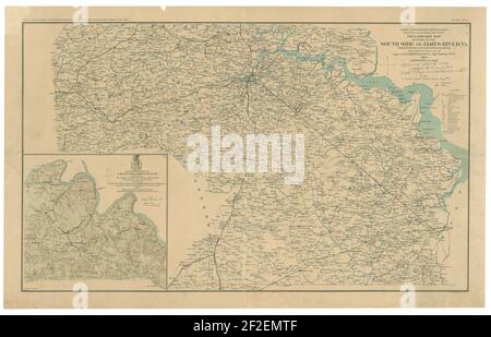 Carte préliminaire d'une partie du côté sud de la rivière James, en Virginie - provenant des relevés et des reconnaissances Banque D'Images