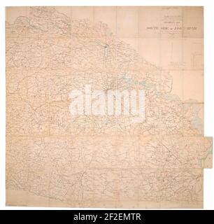 Carte préliminaire d'une partie du côté sud de la rivière James. Banque D'Images