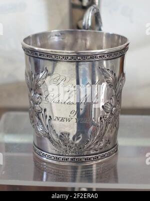 Coupe de présentation, silversmith Town and Withherell, Montpelier VT, actif de 1838 à 1845, argent Banque D'Images