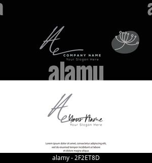 A E AE lettre initiale écriture manuscrite et logo de signature. Logo original du vecteur de beauté .mode, boutique, floral et botanique Illustration de Vecteur