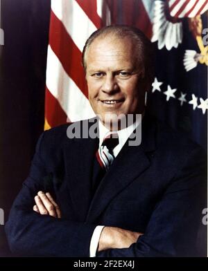 Le Président Gerald R. Ford pose pour une photo officielle de la Maison Blanche à Washington, D.C. cliché exact de date inconnu 131030 Banque D'Images