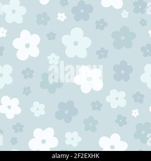 Motif fleuri. Joli motif vectoriel sans couture de fleurs grises avec texture. Illustration de Vecteur