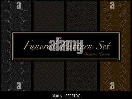 Ensemble de motifs sombres dans les couleurs or et noir Illustration de Vecteur