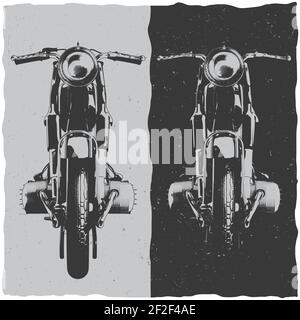 motif d'étiquette de t-shirt de moto avec illustration de moto classique Illustration de Vecteur