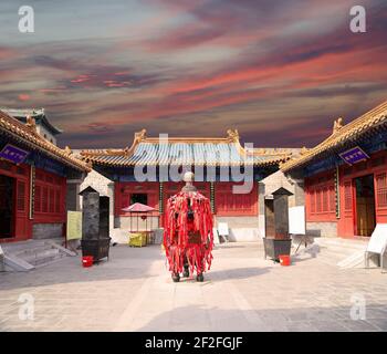 Temple bouddhiste traditionnel, Pékin, Chine Banque D'Images