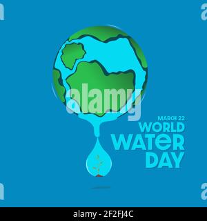 Affiches ou bannières créatives de la Journée mondiale de l'eau Illustration de Vecteur