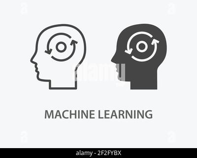 Icône d'apprentissage de la machine. Illustration vectorielle pour la conception graphique et Web. Illustration de Vecteur