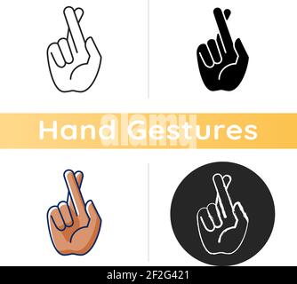 Les doigts croisés chalk emoji icône. Chance, le mensonge, la ...