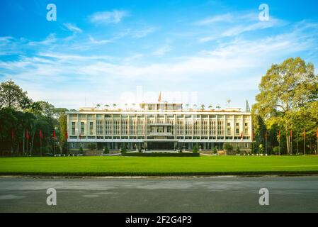 Palais de l'indépendance, alias Palais des congrès de réunification, à Saigon, Vietnam Banque D'Images