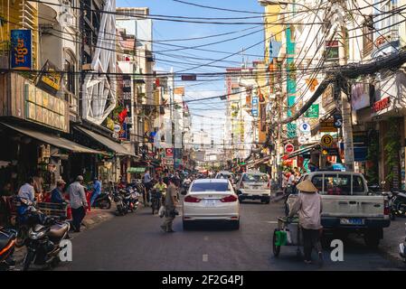 1er janvier 2017 : rue Pham Ngu Lao à ho chi minh ville, Vietnam. Il a été nommé d'après un héros national, est maintenant appelé le quartier routard o Banque D'Images