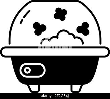 Machine à pop-corn, icône linéaire noire Illustration de Vecteur