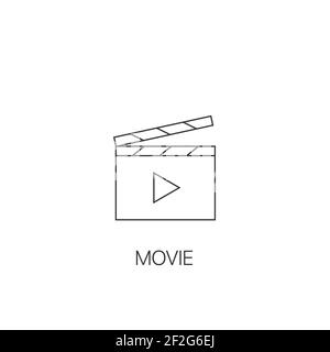 Film simple icône film Clapboard plat vecteur icône pour la vidéo applications et sites web Illustration de Vecteur