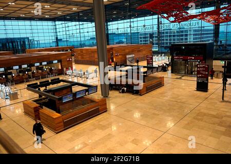 Impressionen: Der neu eroeffnete Flughafen 'BER Berlin Brandenburg Willy Brandt', Berlin (nur fuer redaktionelle Verwendung. Keine Werbung. Référence Banque D'Images