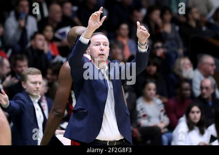 VINCENT COLLET (C) DE SIG STRASBOURG lors du match de basket Jeep Elite du championnat français entre Nanterre 92 et SIG Strasbourg le 18 janvier 2020 au Palais des Sports Maurice Thorez à Nanterre, France - photo Ann-Dee Lamour / CDP MEDIA / DPPI Banque D'Images