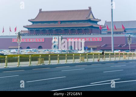 Géographie / Voyage, Chine, Pékin, Pékin, ville interdite entrée sud avec son célèbre chef de Mao, Additional-Rights-Clearance-Info-non-disponible Banque D'Images