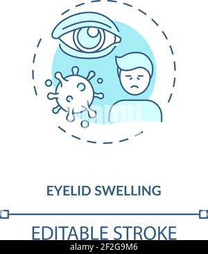 Icône de concept d'enflure des paupières Illustration de Vecteur