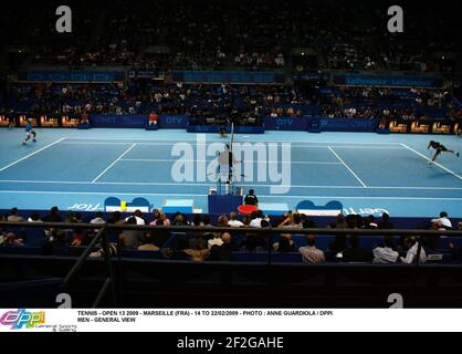 TENNIS - OUVERT 13 2009 - MARSEILLE (FRA) - 14 AU 22/02/2009 - PHOTO : ANNE GUARDIOLA / DPPI HOMMES - VUE GÉNÉRALE Banque D'Images