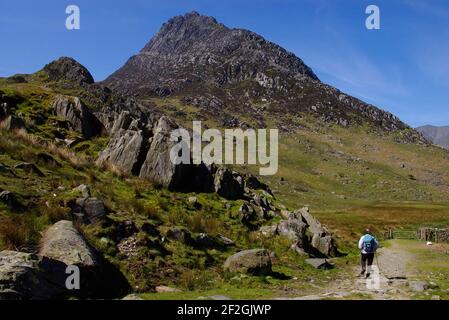 Tryfan Mountain Ogwen Valley, pays de Galles du Nord, Banque D'Images