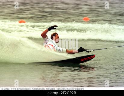 SKI NAUTIQUE - 19/09/99 - CHPT DU MONDE MILAN - PATRICE MARTIN (FRA) - MEDAILLE D'OR - PHOTO: ANDREA FRANCOLINI / SEA&SEE / DPPI Banque D'Images