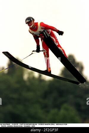 SKI NAUTIQUE - 19/09/99 - CHPT DU MONDE MILAN - PATRICE MARTIN (FRA) - MEDAILLE D'OR - PHOTO: ANDREA FRANCOLINI / SEA&SEE / DPPI Banque D'Images