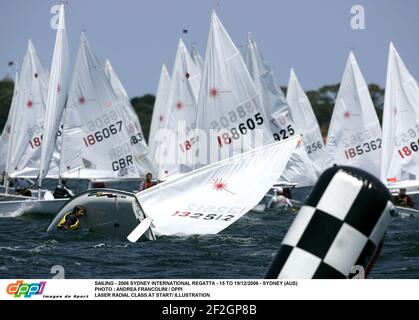 VOILE - 2006 SYDNEY INTERNATIONAL REGATTA - 15 AU 19/12/2006 - SYDNEY (AUS) PHOTO : ANDREA FRANCOLINI / DPPI LASER RADIAL CLASSE AU DÉBUT/ ILLUSTRATION Banque D'Images