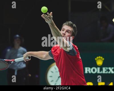 Croatie contre Espagne, Nilkola Mektic de Croatie pendant la coupe Davis 2019, tennis Madrid finals 2019 du 18 au 24 novembre 2019 à Caja Magica à Madrid, Espagne - photo Arturo Baldasano / DPPI Banque D'Images