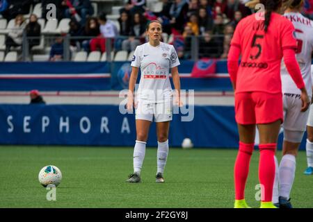 Sandie Toletti de Montpellier Herault Sport Club pendant le championnat de France des femmes D1 Arkema football match entre Paris Saint-Germain et Montpellier HSC le 7 décembre 2019 au stade Jean Bouin à Paris, France - photo Melanie Laurent / A2M Sport Consulting / DPPI Banque D'Images
