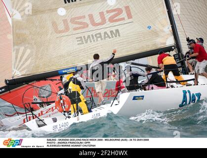 VOILE - SKANDIA GEELONG COURSE WEEK 2008 - MELBOURNE (AUS) - 24 AU 28/01/2008 PHOTO : ANDREA FRANCOLINI / DPPI ALEX/ISUZU MARINE CONTRE CHUTZPAH Banque D'Images