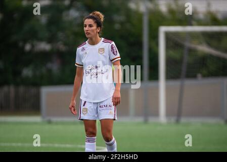 Ghoutia Kargouni du FC Girondins de Bordeaux réagit lors du championnat de France des femmes D1 Arkema match de football entre GPSO 92 Issy et Girondins de Bordeaux le 17 octobre 2020 au Stade le Gallo à Boulogne Billancourt, France - photo Melanie Laurent / A2M Sport Consulting / DPPI Banque D'Images