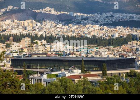 Grèce, Attique, Athènes, vue sur le nouveau musée de l'Acropole Banque D'Images