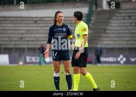 Gaetane Thiney de Paris FC réagit pendant le championnat de France féminin, le match de football D1 Arkema entre Paris FC et Girondins de Bordeaux le 22 novembre 2020 au stade Robert Bobin de Bondoufle, France - photo Melanie Laurent / A2M Sport Consulting / DPPI Banque D'Images