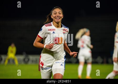 Selma Bacha de l'Olympique Lyonnais réagit lors du championnat de France des femmes D1 Arkema football match entre le FC Paris et l'Olympique Lyonnais le 22 janvier 2021 au stade Robert Bobin de Bondoufle, France - photo Melanie Laurent / A2M Sport Consulting / DPPI Banque D'Images