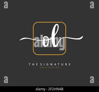 OL lettre initiale écriture manuscrite et logo de signature. Un concept d'écriture manuscrite logo initial avec élément de modèle. Illustration de Vecteur