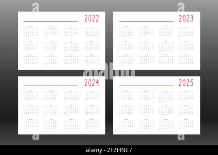Calendrier 2023 Mignon Calendrier 2022 2023 2024 2025 Pour Carnet De Agenda Personnel, Style  Minimaliste Mignon. Calendrier Individuel Pour Carnets. La Semaine Commence  Le Image Vectorielle Stock - Alamy